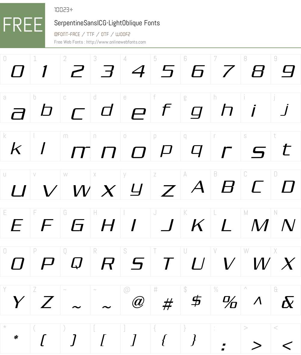 SerpentineSansICG Font Screenshots