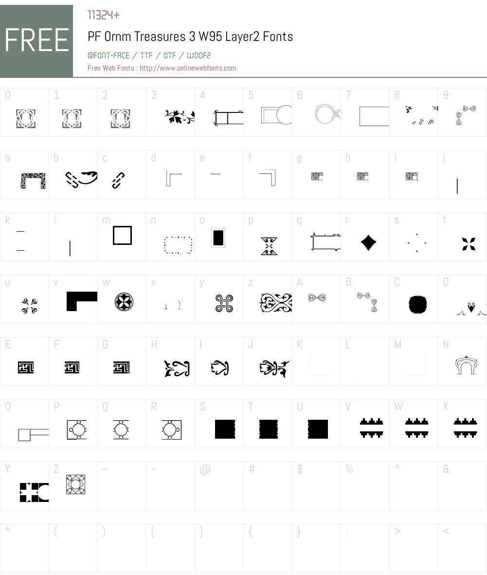 PFOrnmTreasures3W95-Layer2 Font Screenshots