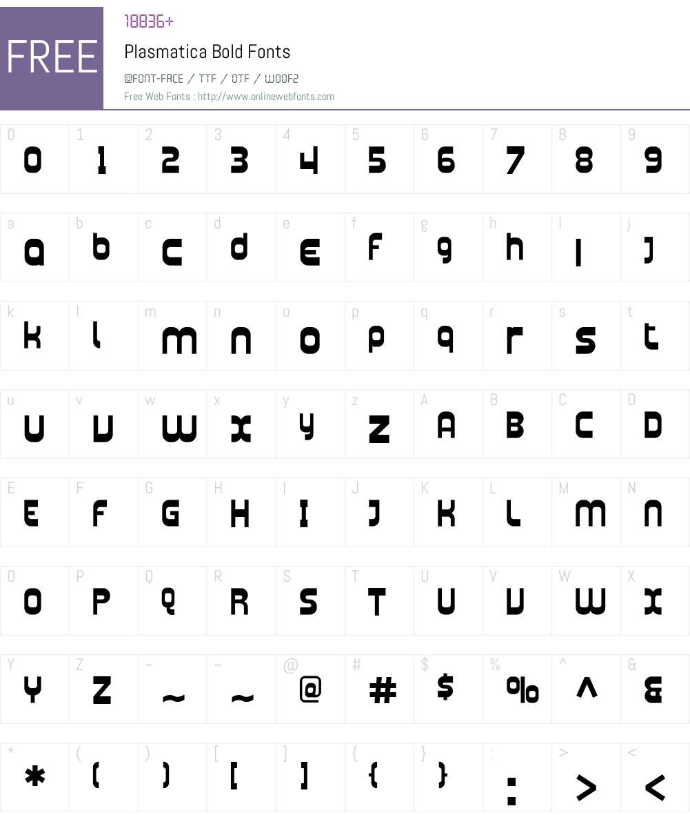 Plasmatica Font Screenshots