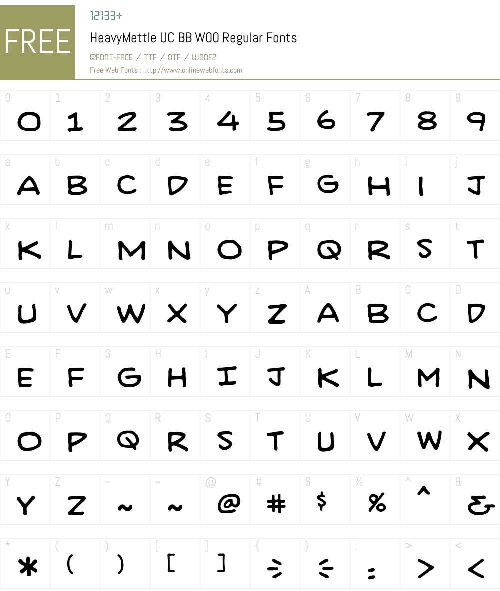 HeavyMettleUCBBW00-Regular Font Screenshots