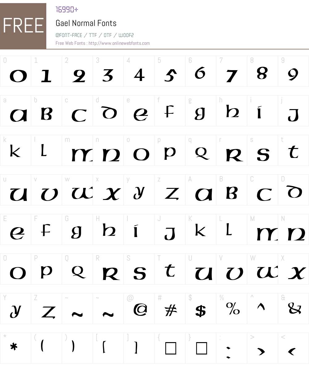 Gael Font Screenshots