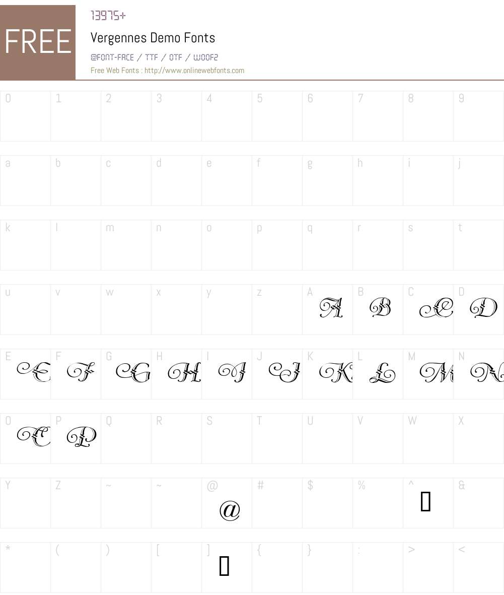 Vergennes Demo Font Screenshots