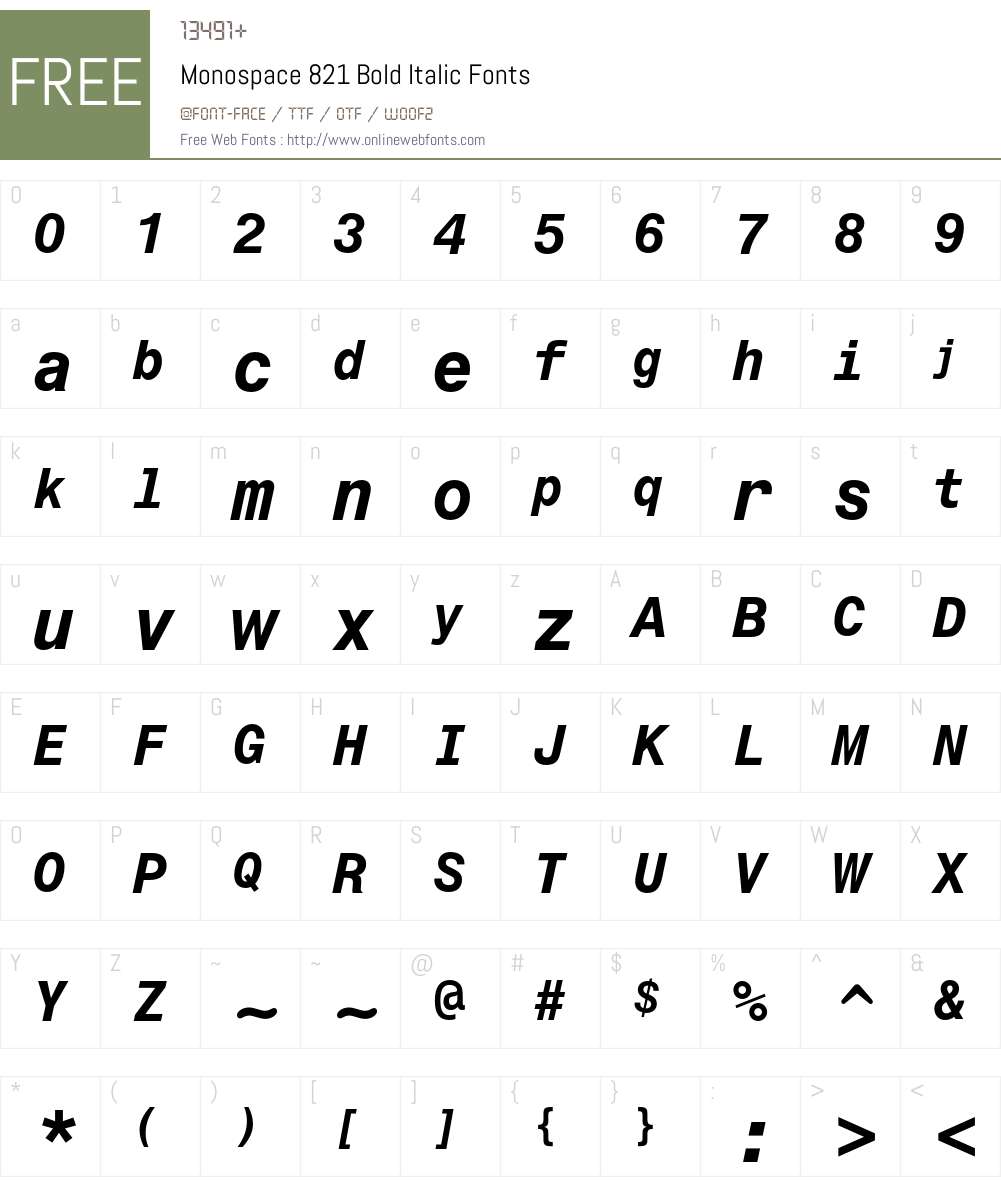 Monospace 821 Font Screenshots