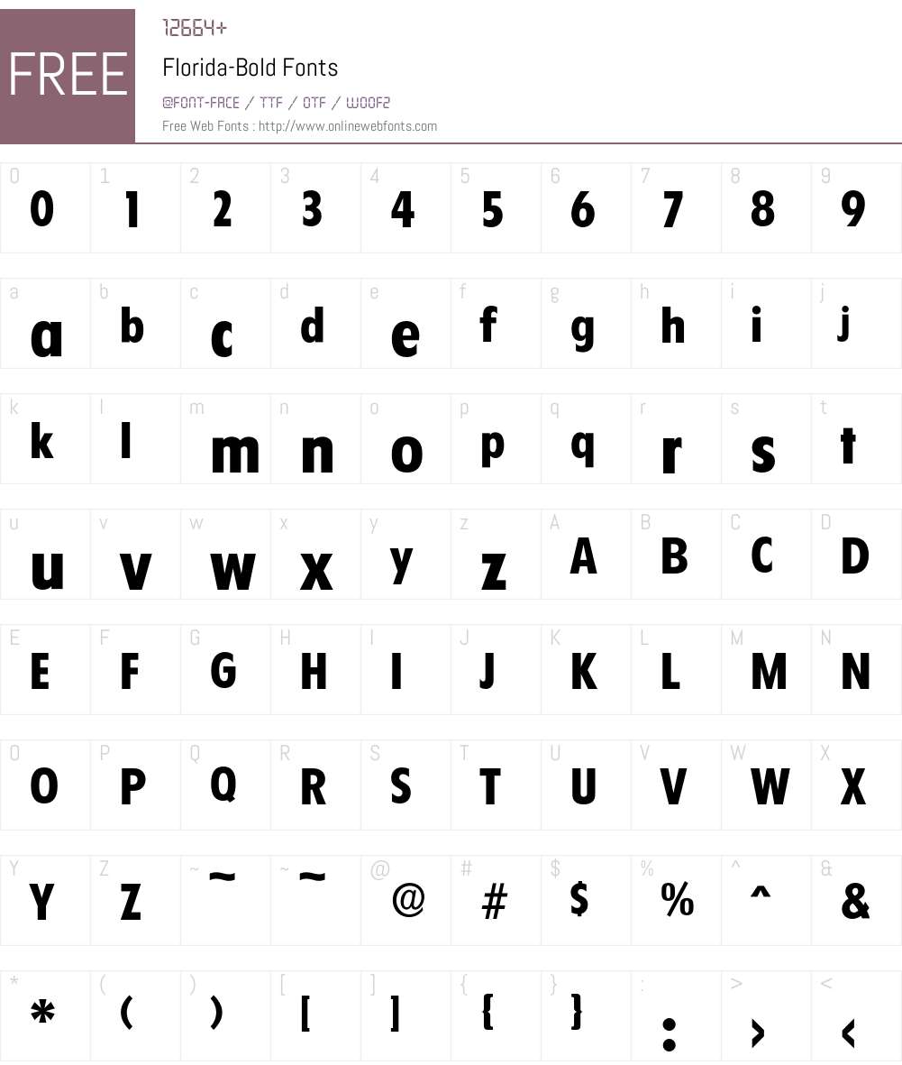 Florida-Bold Font Screenshots