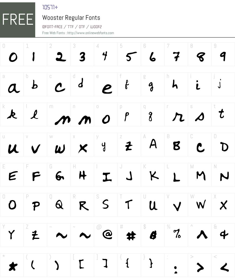 Wooster Font Screenshots