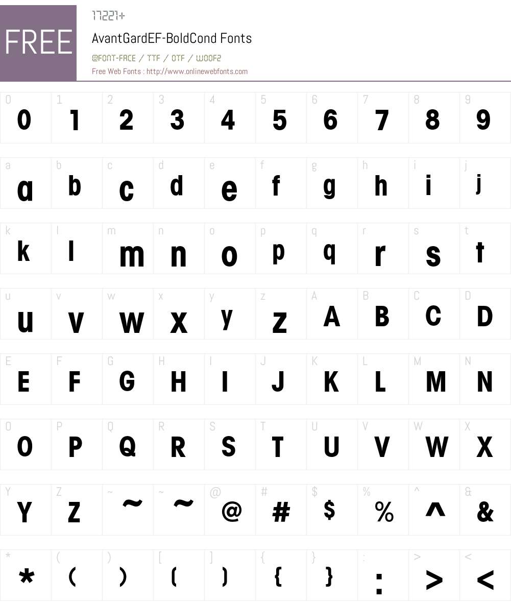AvantGardEF Font Screenshots