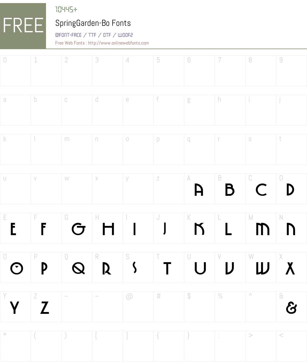 SpringGarden-Bo Font Screenshots