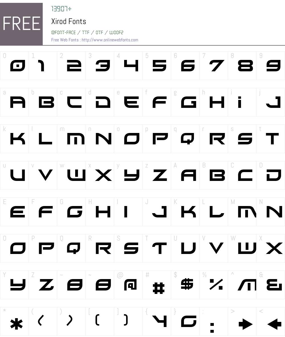 Xirod Font Screenshots