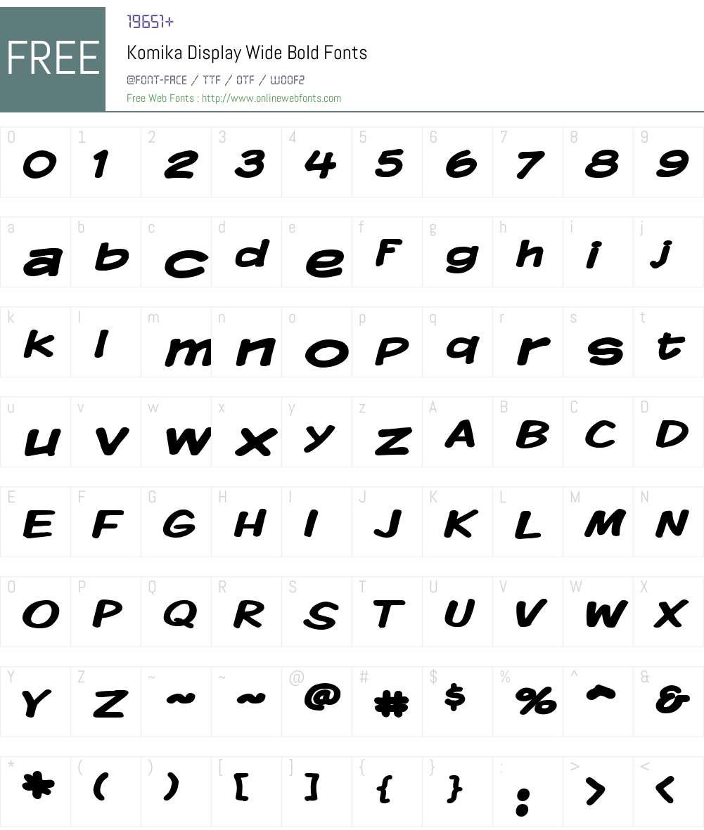 Komika Display Wide Font Screenshots