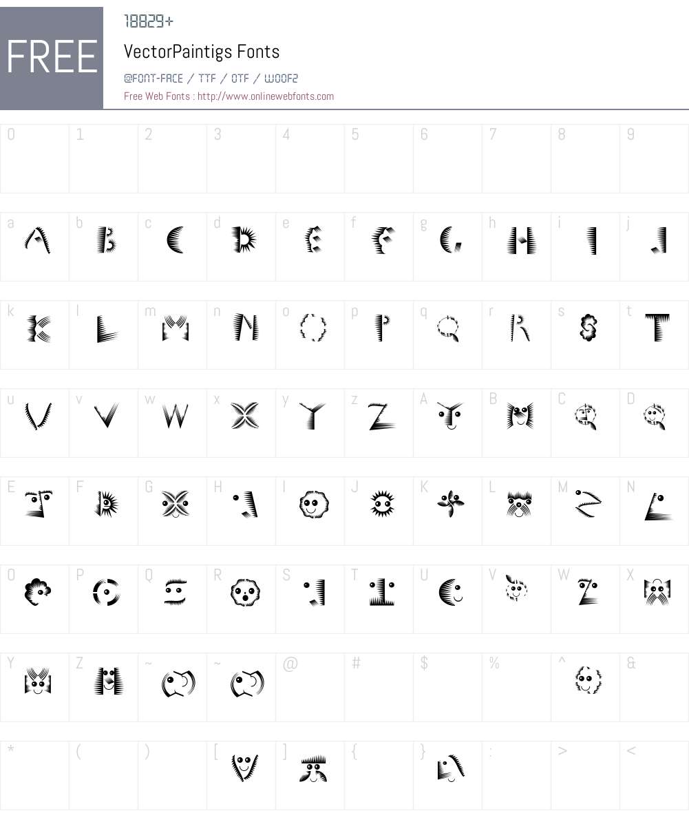 VectorPaintigs Font Screenshots