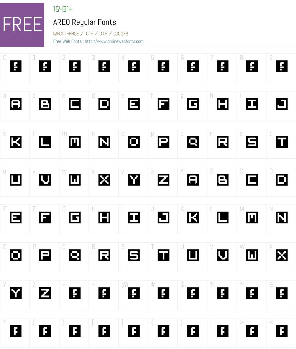 AREO Font Screenshots
