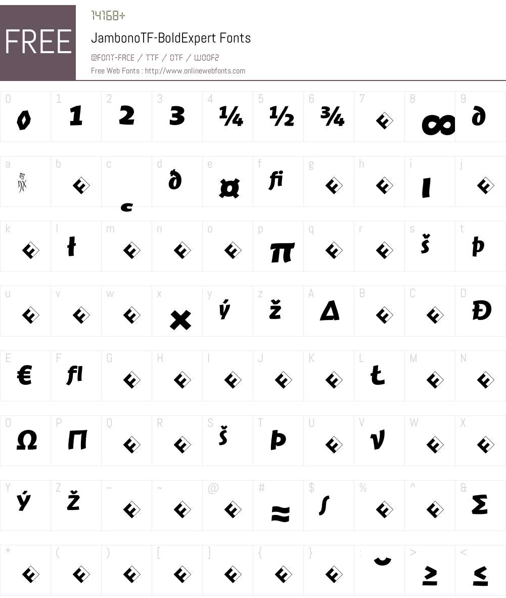 JambonoTF-BoldExpert Font Screenshots