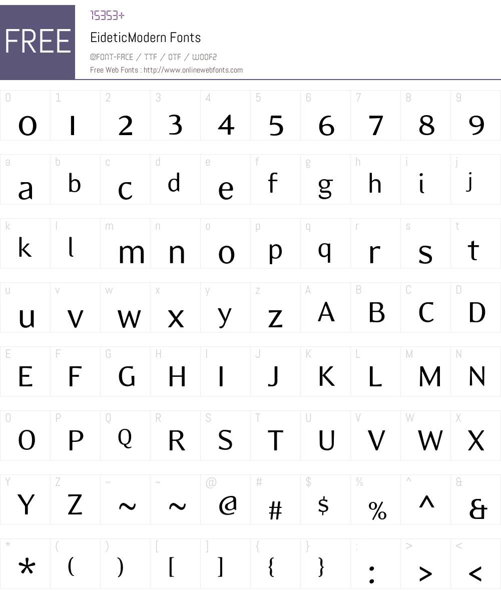 EideticModern Font Screenshots