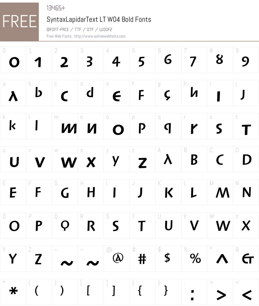 Linotype Syntax Lapidar Text Font Screenshots