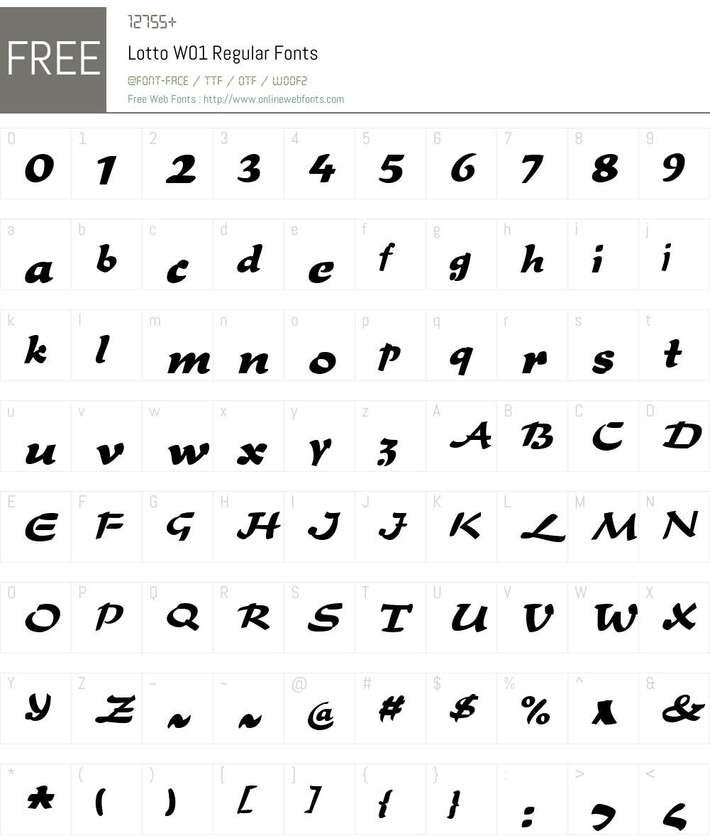 LottoW01-Regular Font Screenshots