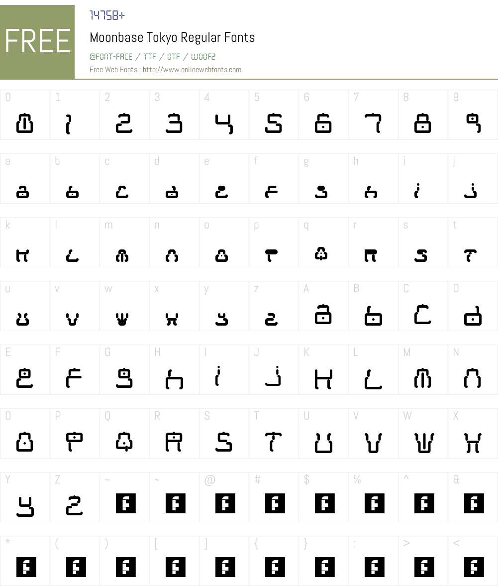 Moonbase Tokyo Font Screenshots