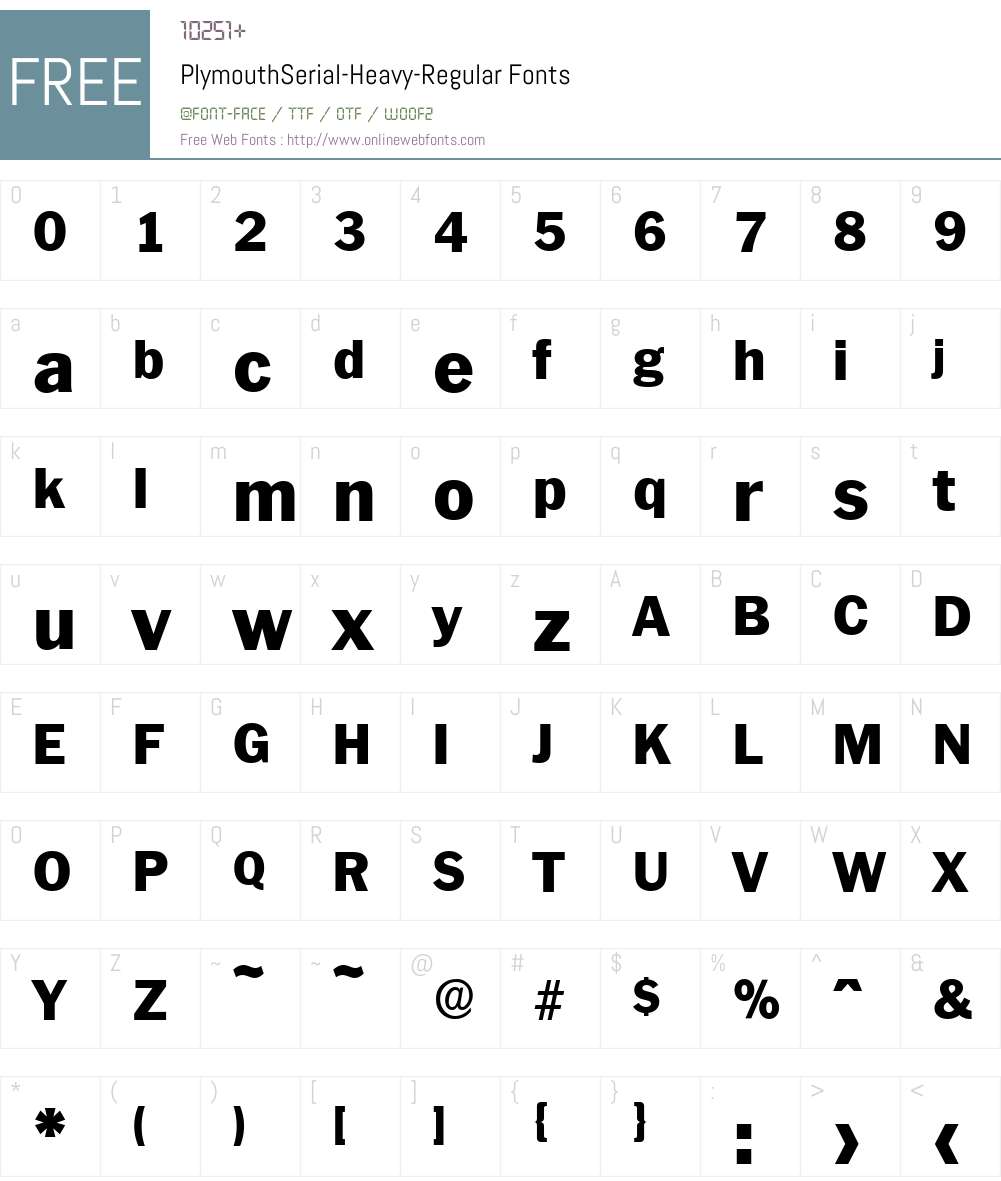PlymouthSerial-Heavy Font Screenshots