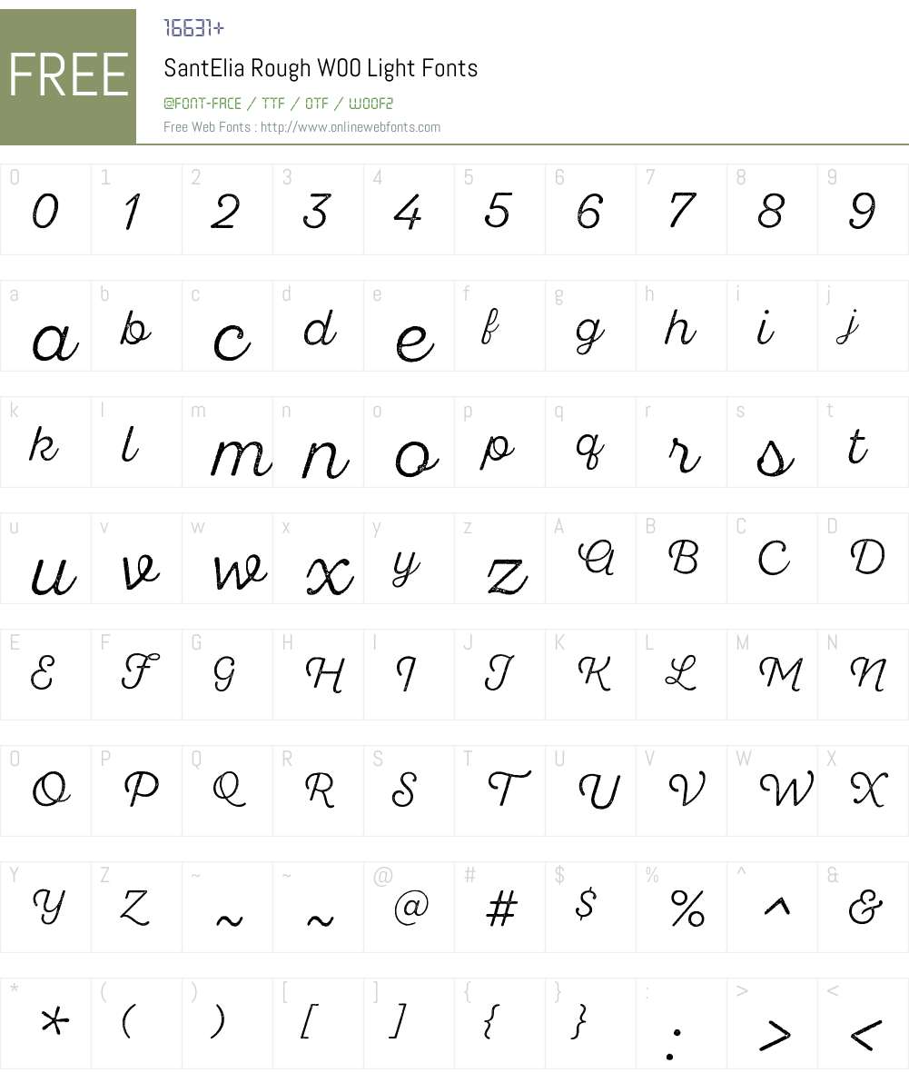 SantEliaRoughW00-Light Font Screenshots
