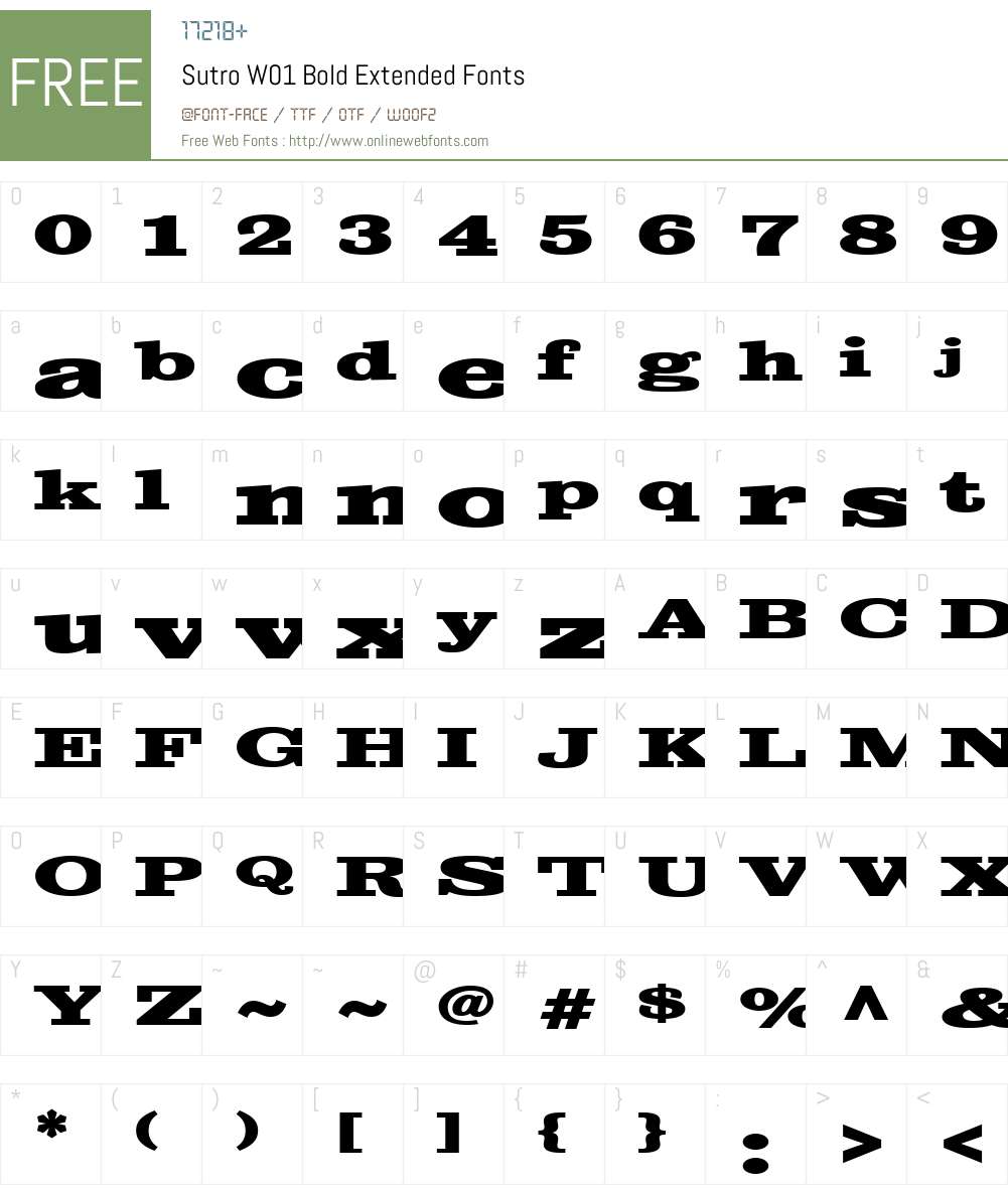 SutroW01-BoldExtended Font Screenshots