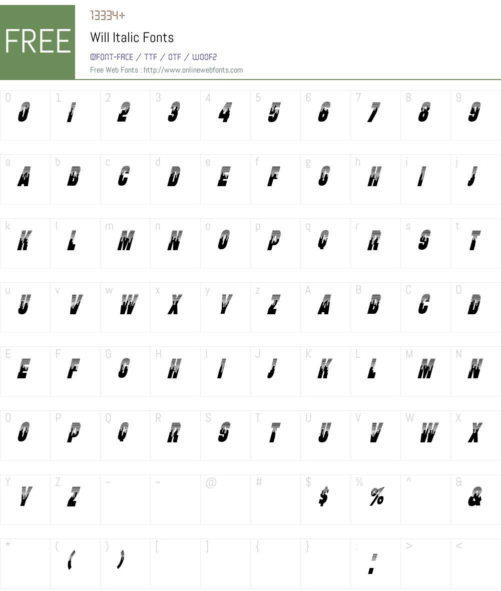 Will Italic Font Screenshots