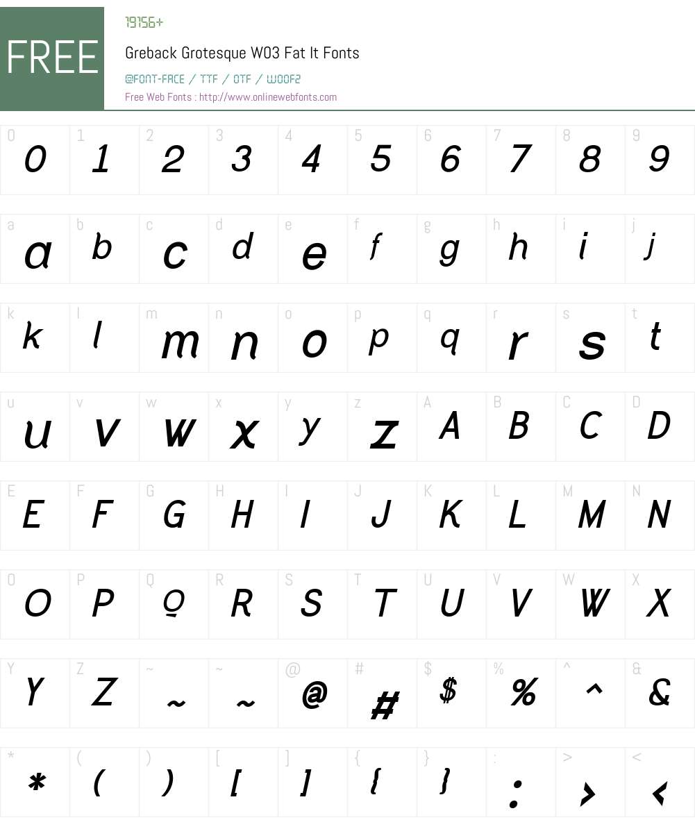 GrebackGrotesqueW03-FatIt Font Screenshots