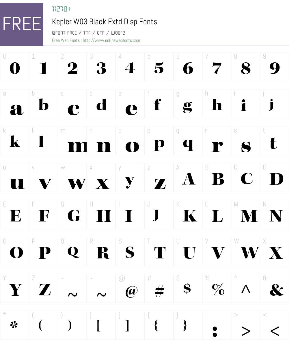 KeplerW03-BlackExtdDisp Font Screenshots