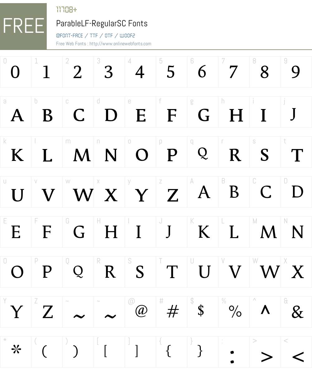 ParableLF-RegularSC Font Screenshots
