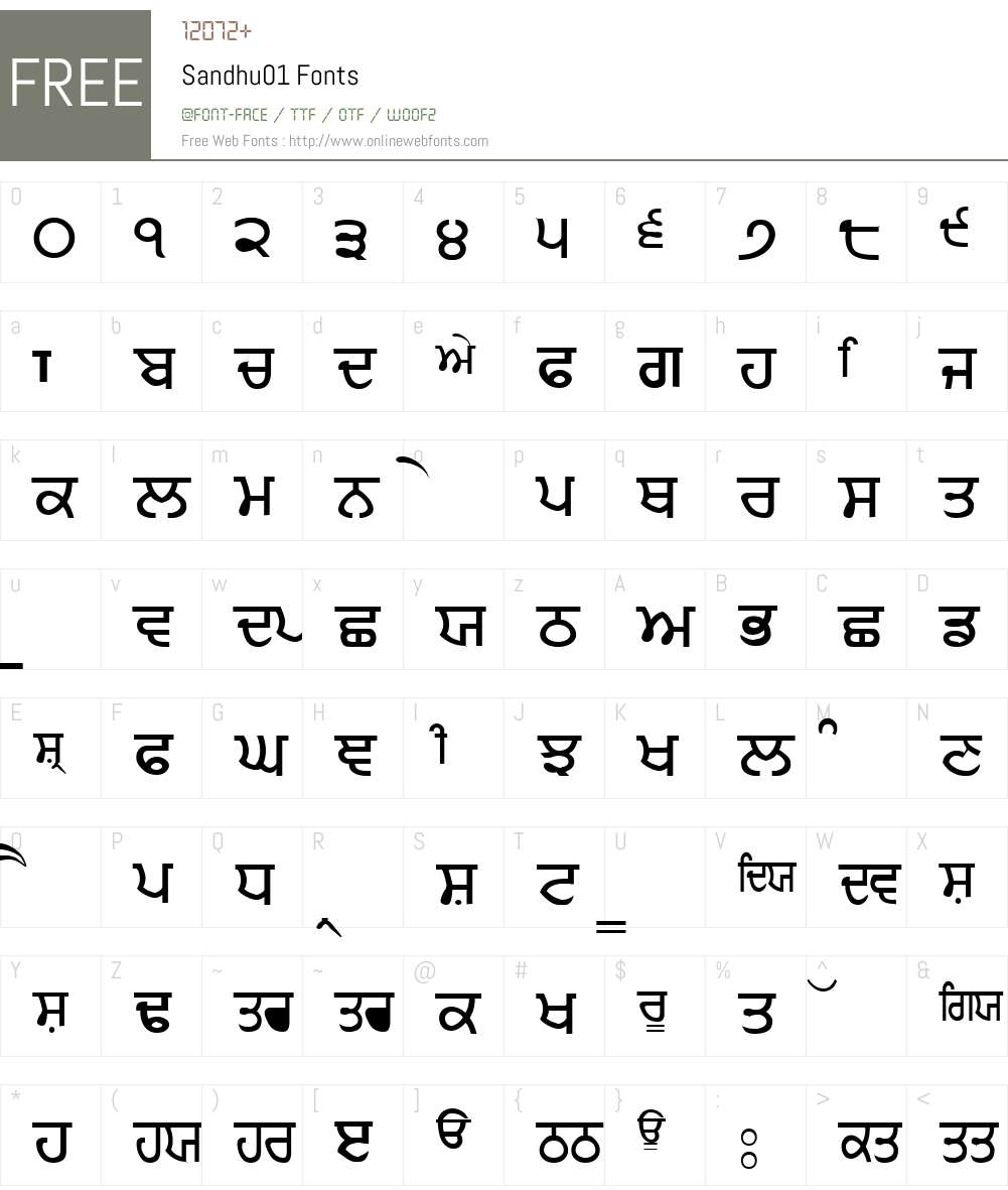 Sandhu01 Font Screenshots