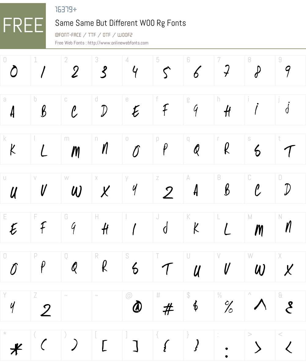 SameSameButDifferentW00-Rg Font Screenshots