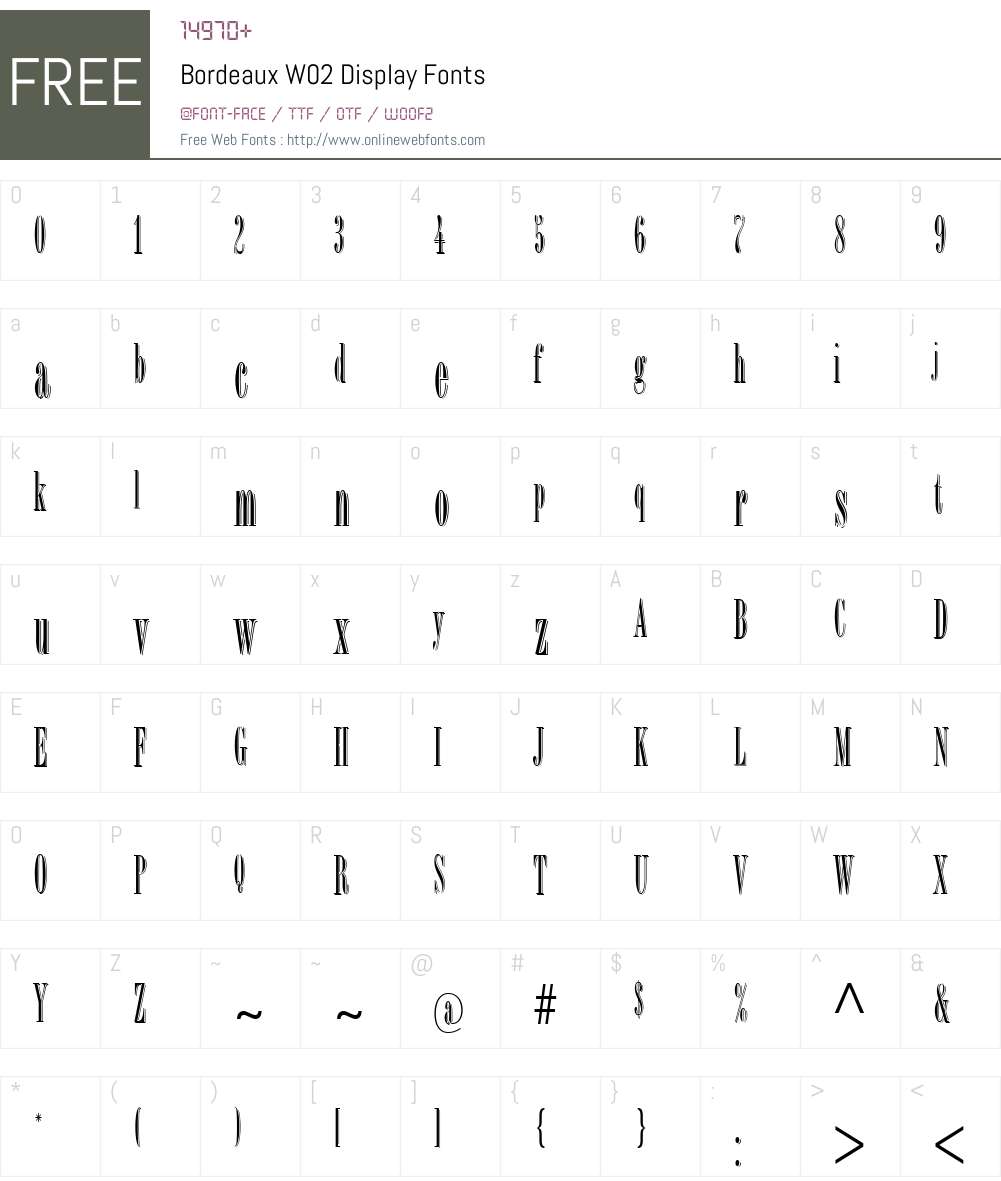 Bordeaux Font Screenshots