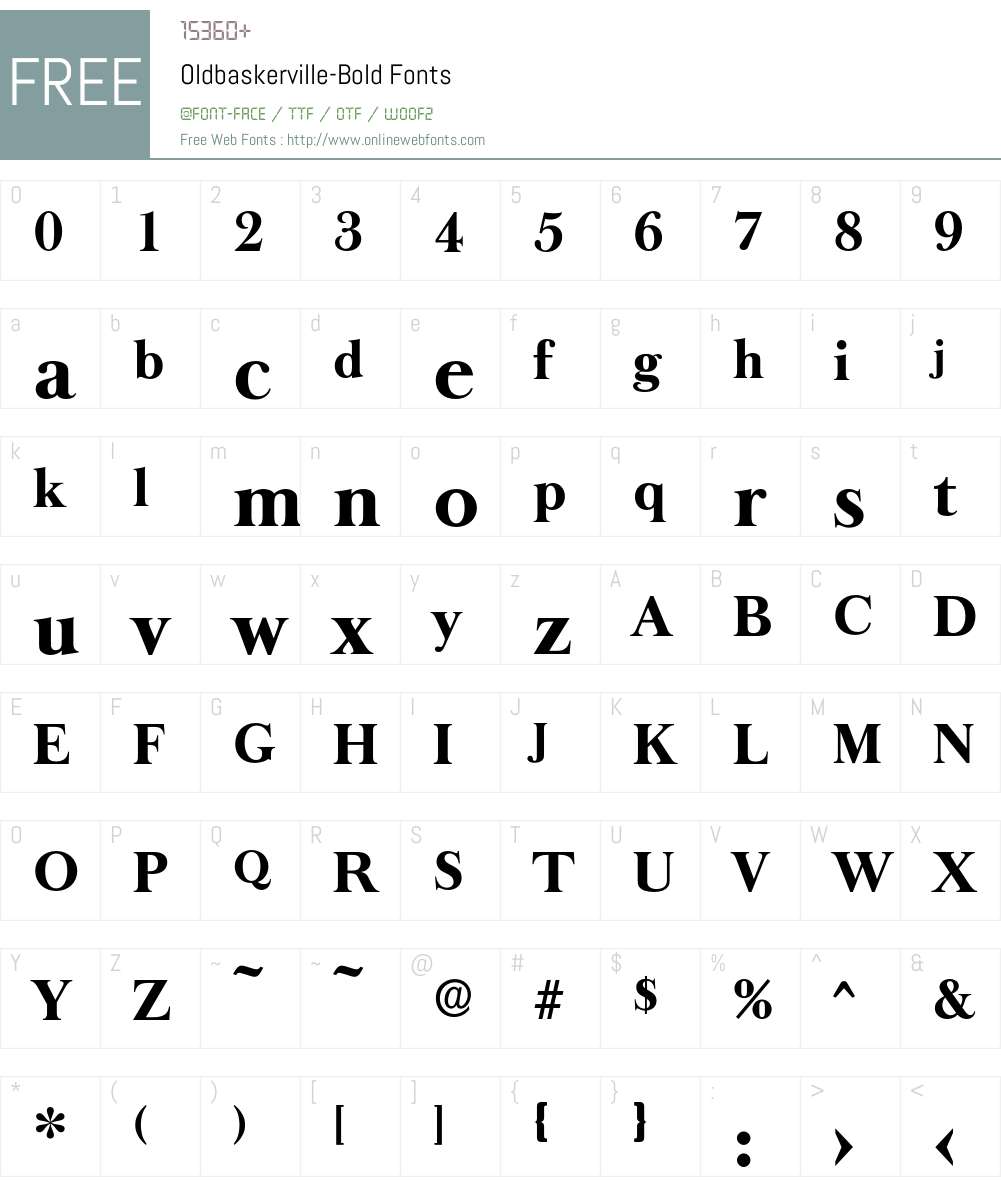 Oldbaskerville-Bold Font Screenshots