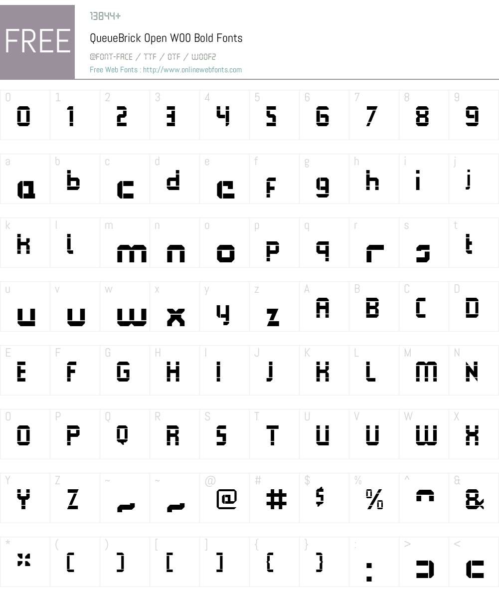 QueueBrickOpenW00-Bold Font Screenshots