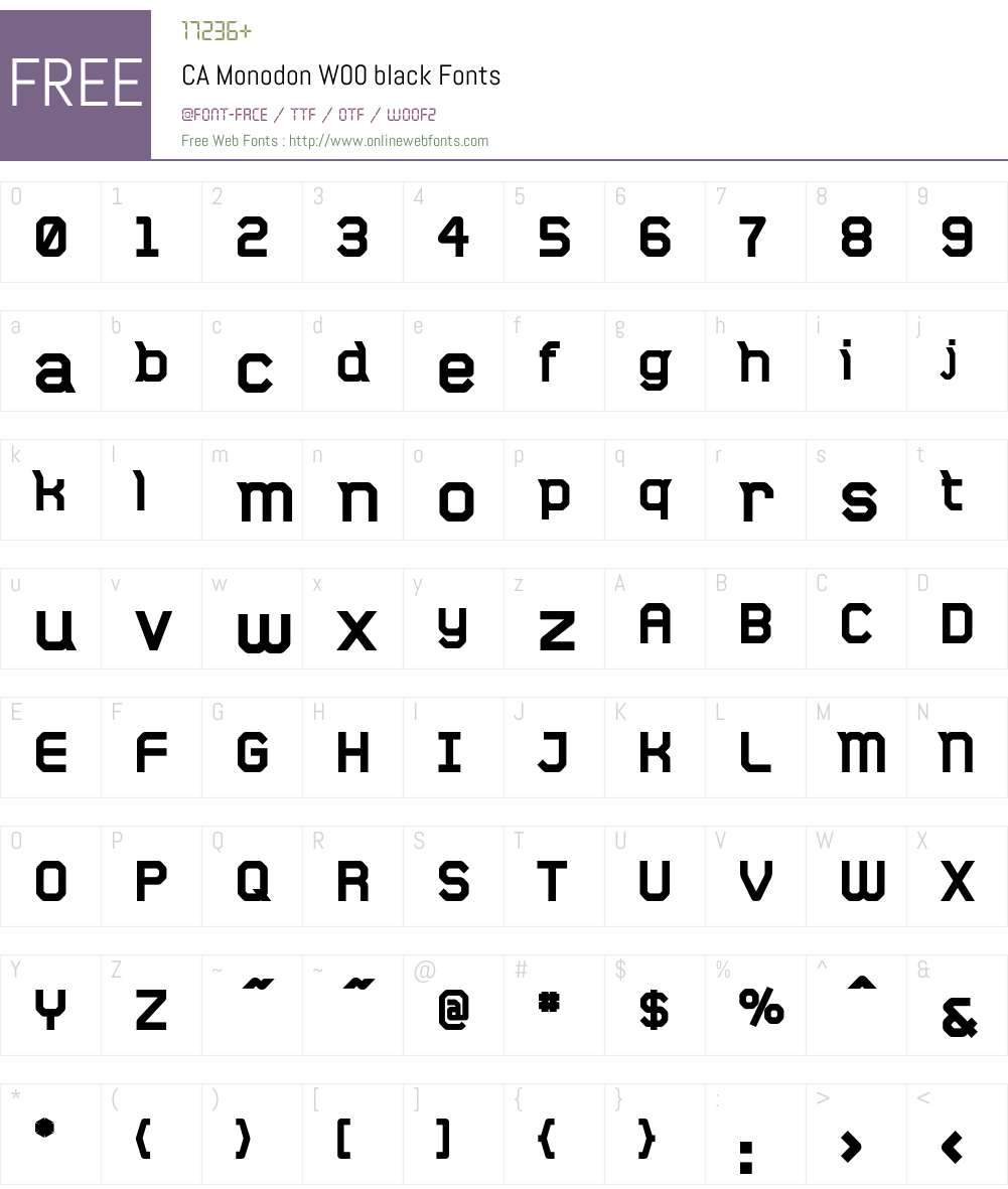 CA Monodon Font Screenshots