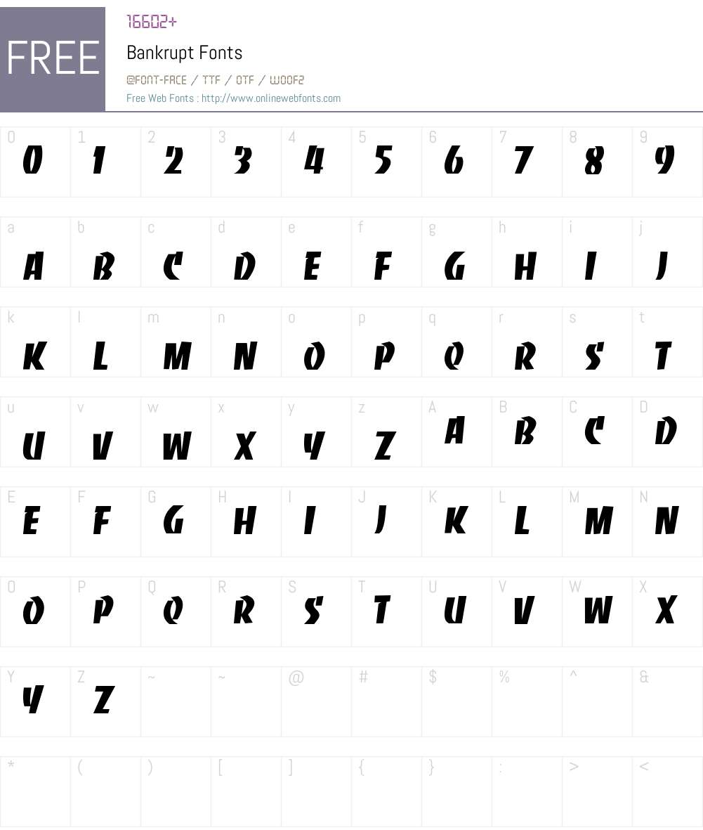 Bankrupt Font Screenshots