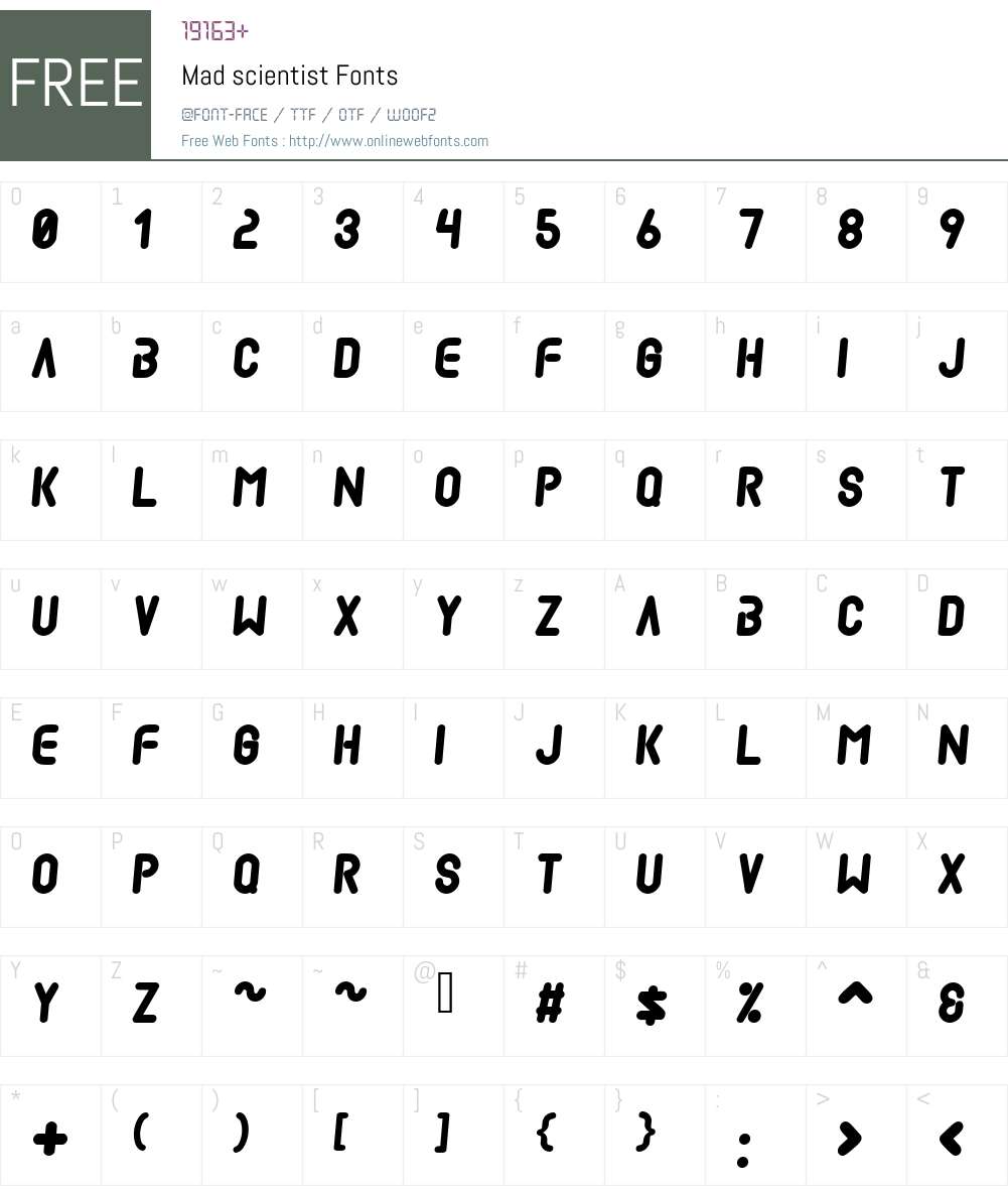 Mad scientist Font Screenshots