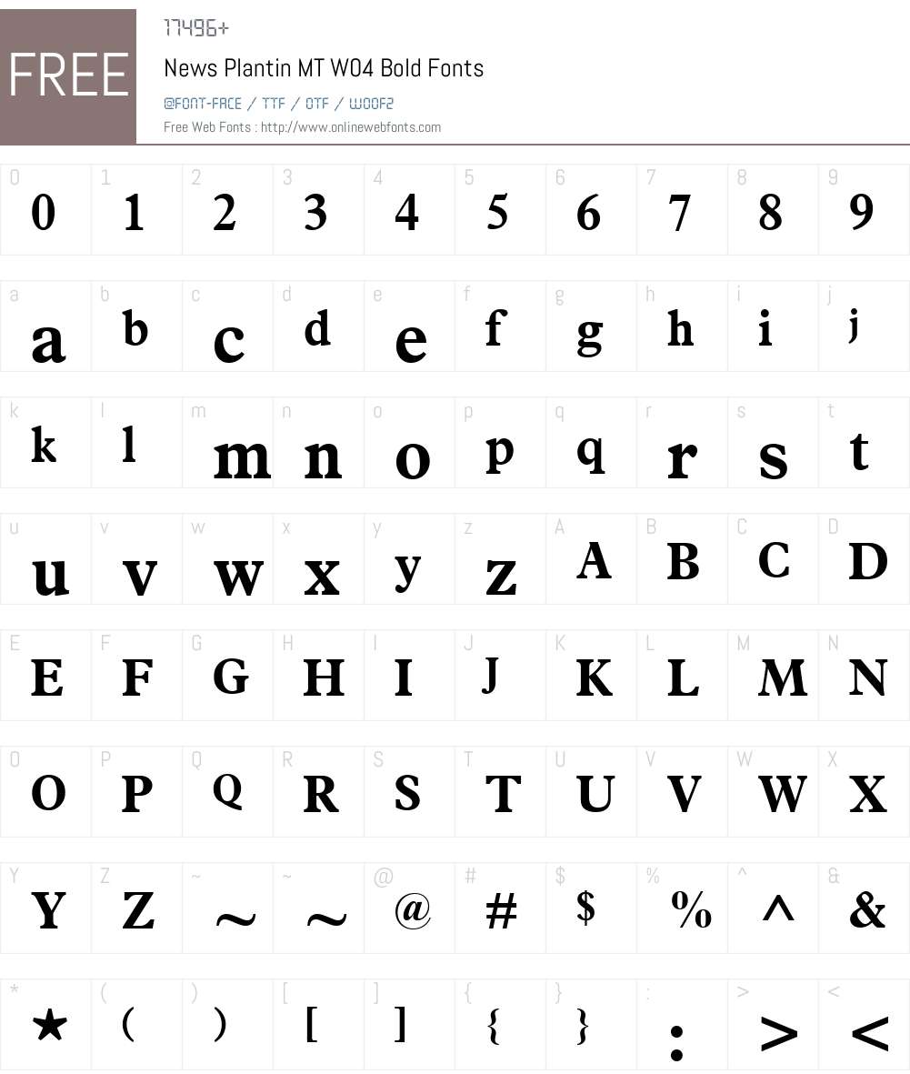 News Plantin Font Screenshots
