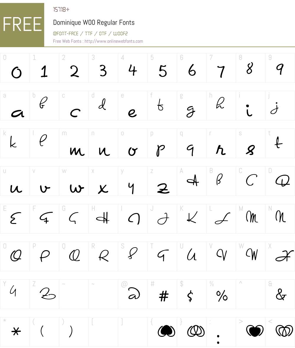 DominiqueW00-Regular Font Screenshots