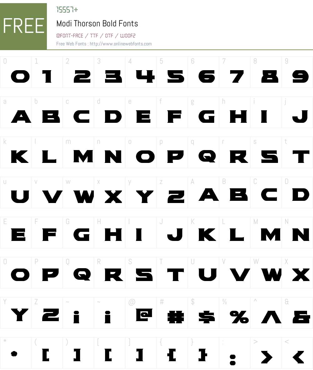 Modi Thorson Bold Font Screenshots
