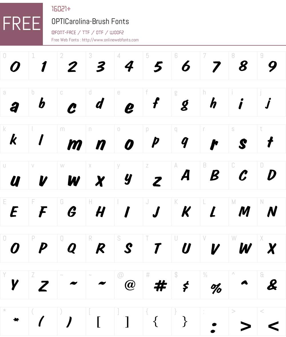 OPTICarolina Font Screenshots