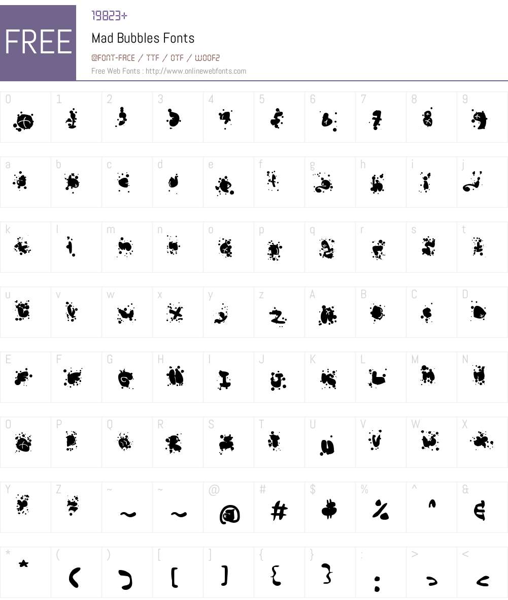 Mad Bubbles Font Screenshots