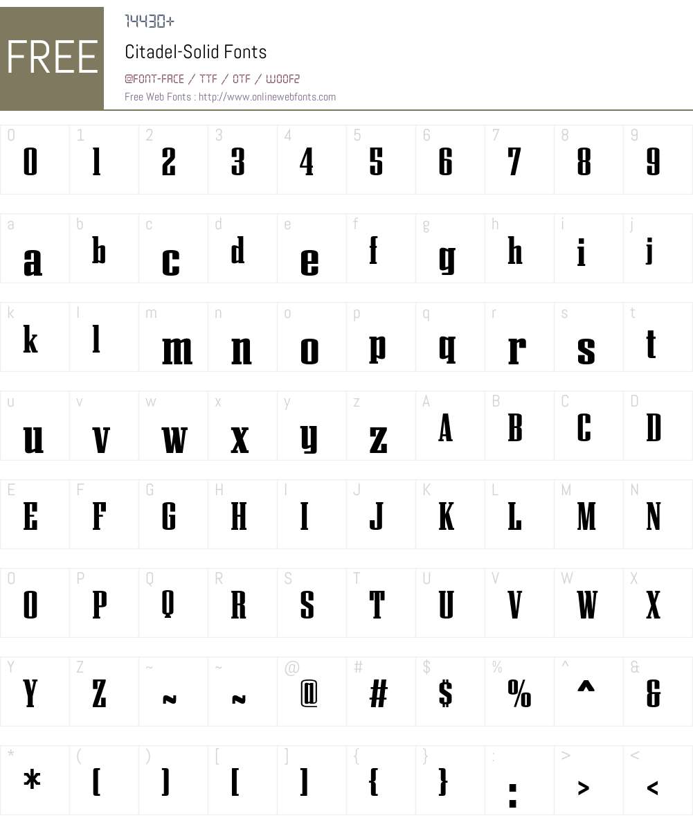 Citadel Font Screenshots