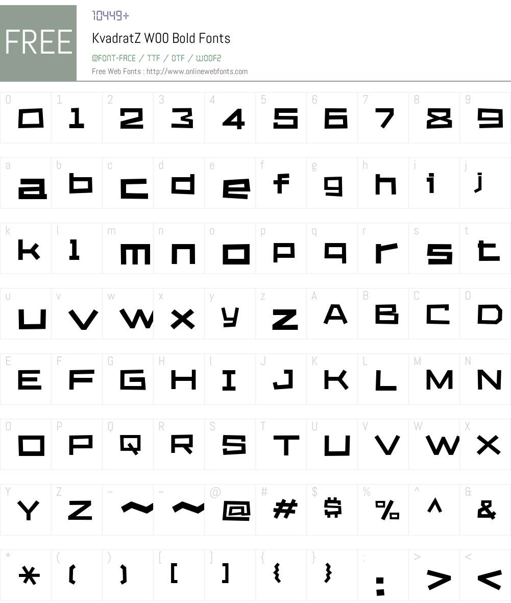 KvadratZW00-Bold Font Screenshots