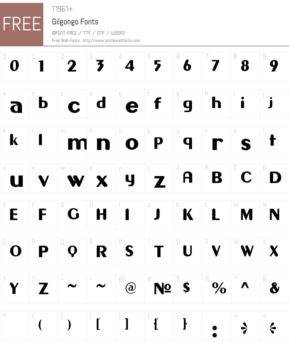 Gilgongo Font Screenshots
