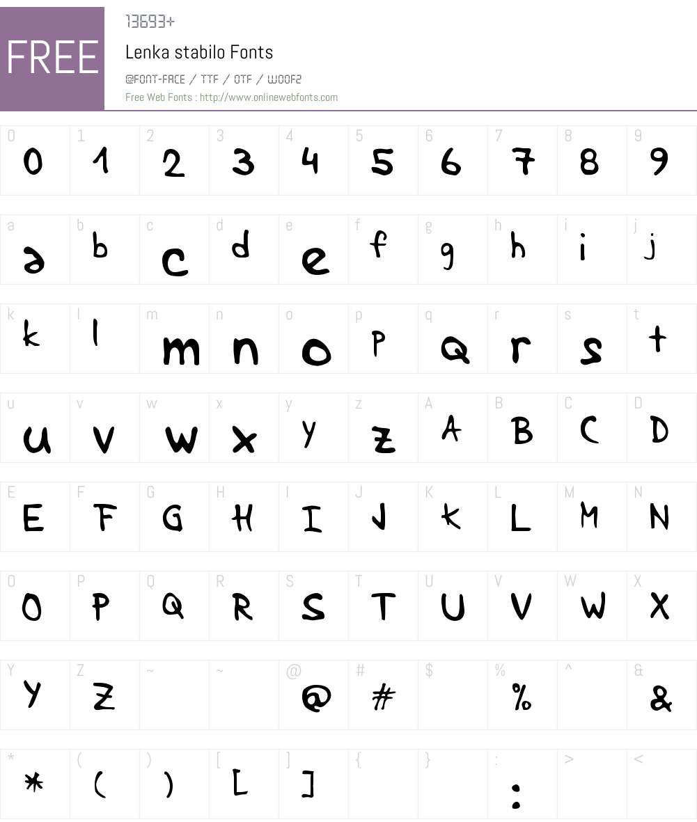 Lenka stabilo Font Screenshots