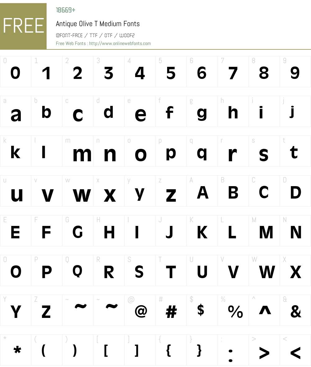 Antique Olive T Font Screenshots
