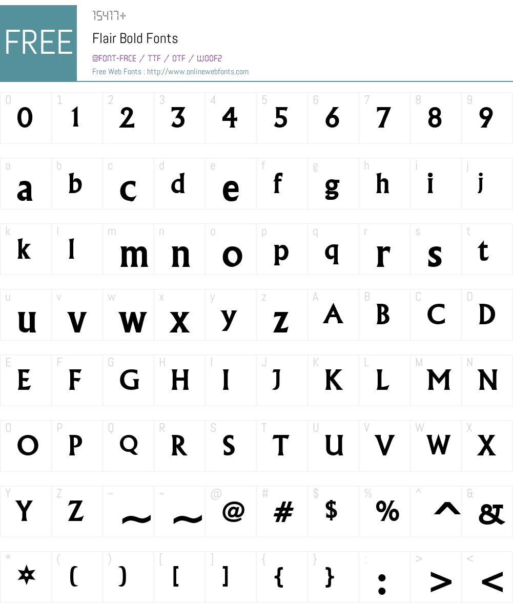 Flair Font Screenshots