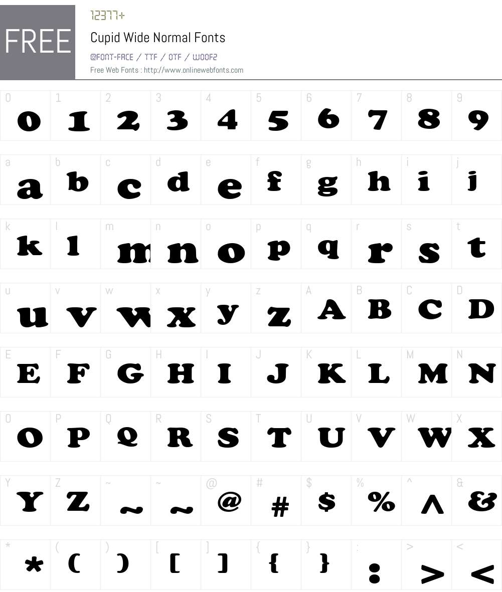 Cupid Wide Font Screenshots