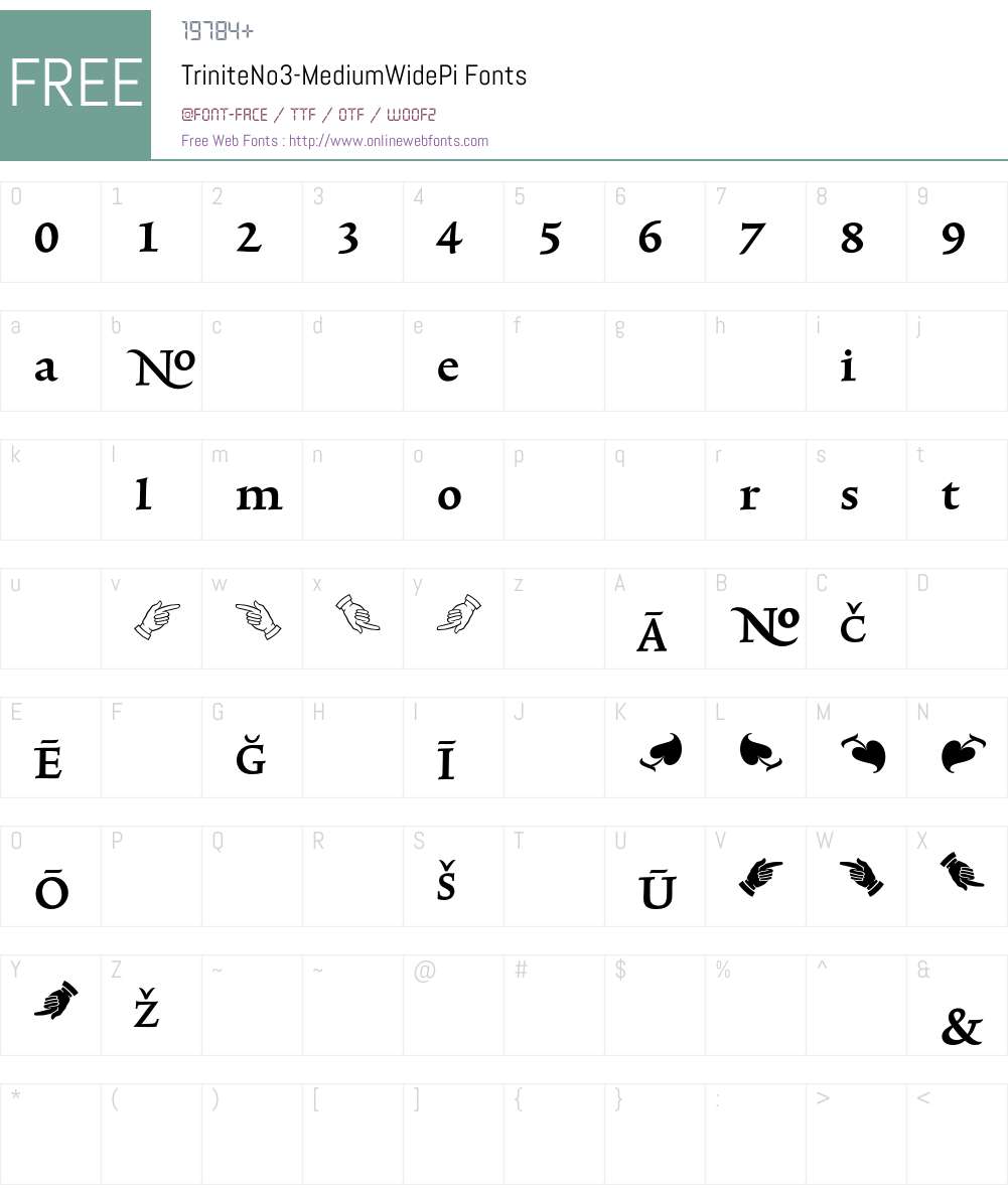 TriniteNo3 Font Screenshots