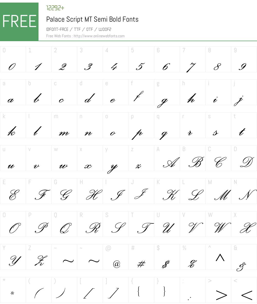 Palace Script MT Font Screenshots