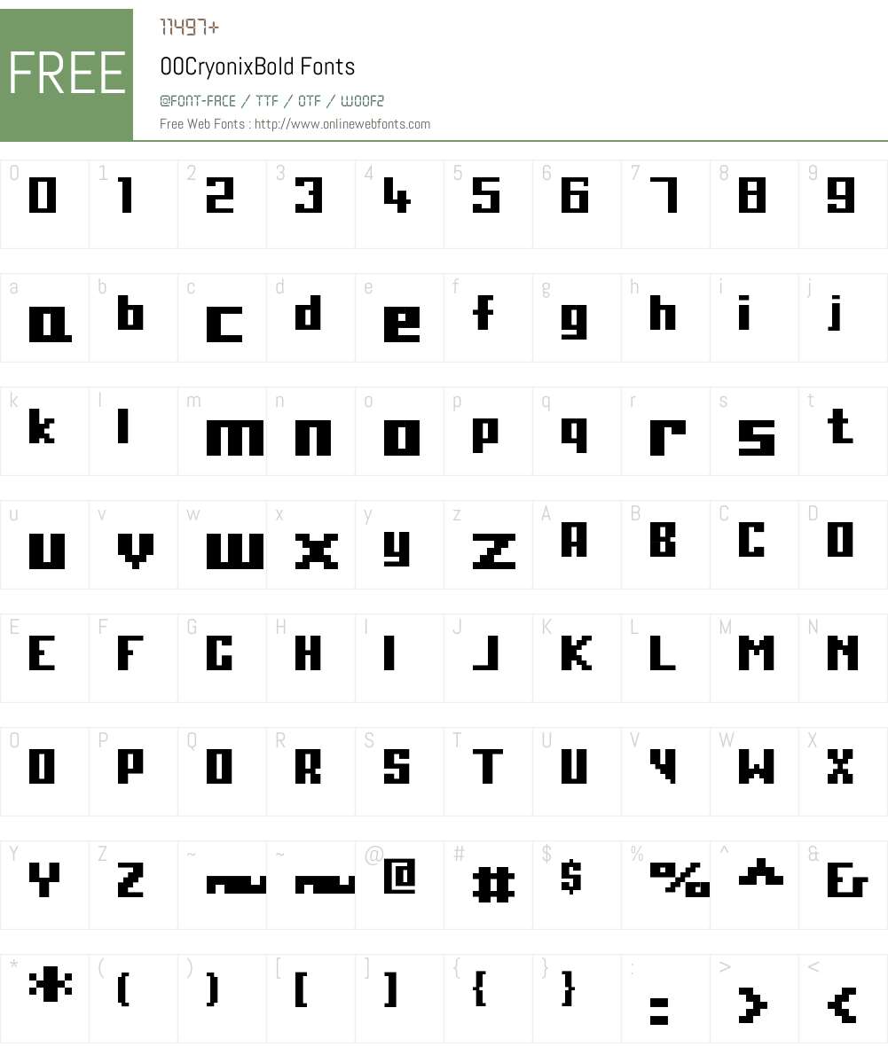 00Cryonix Font Screenshots